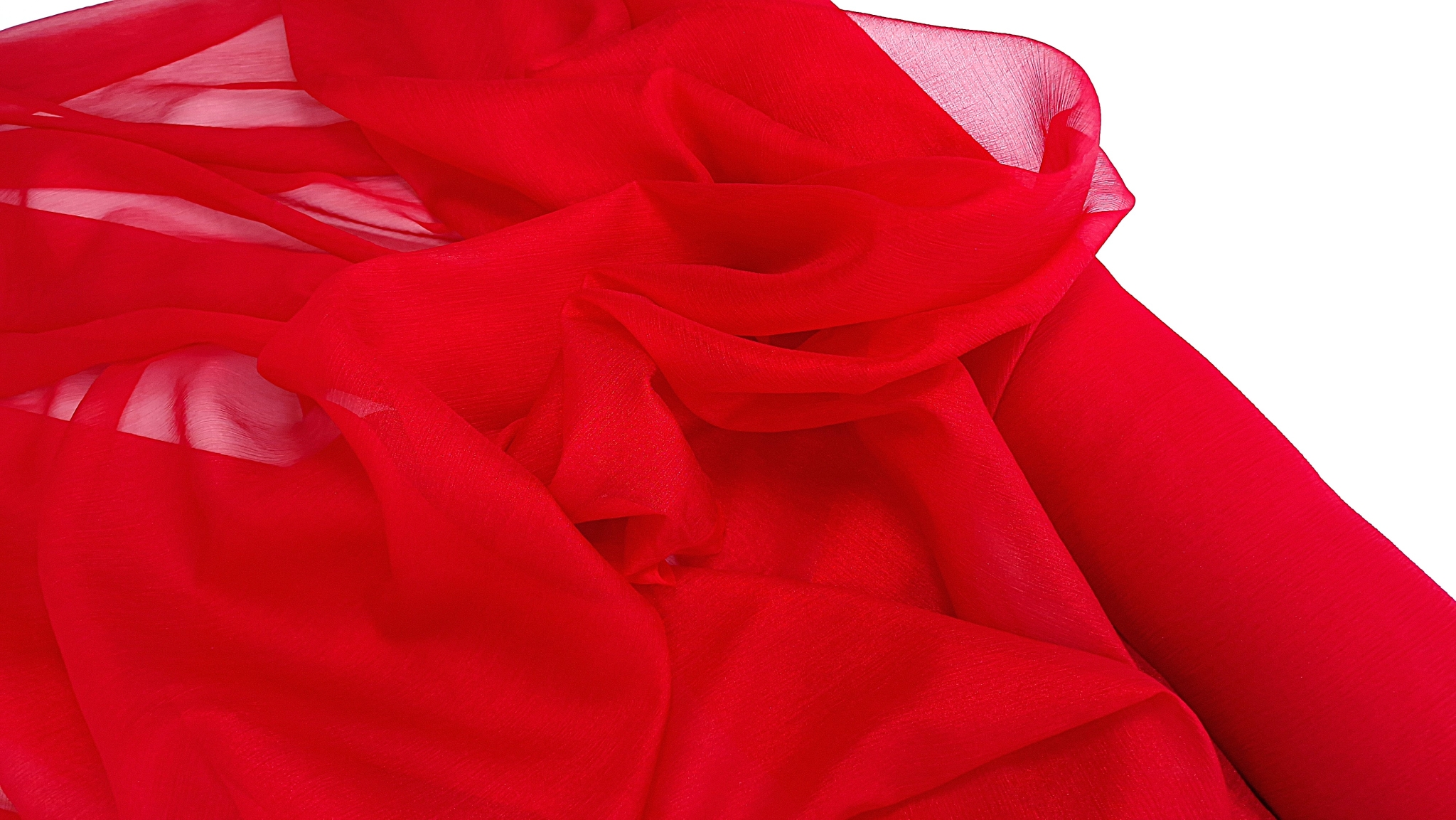 Voal creponat peliculizat bern red Muselina din matase naturala - imagine 5