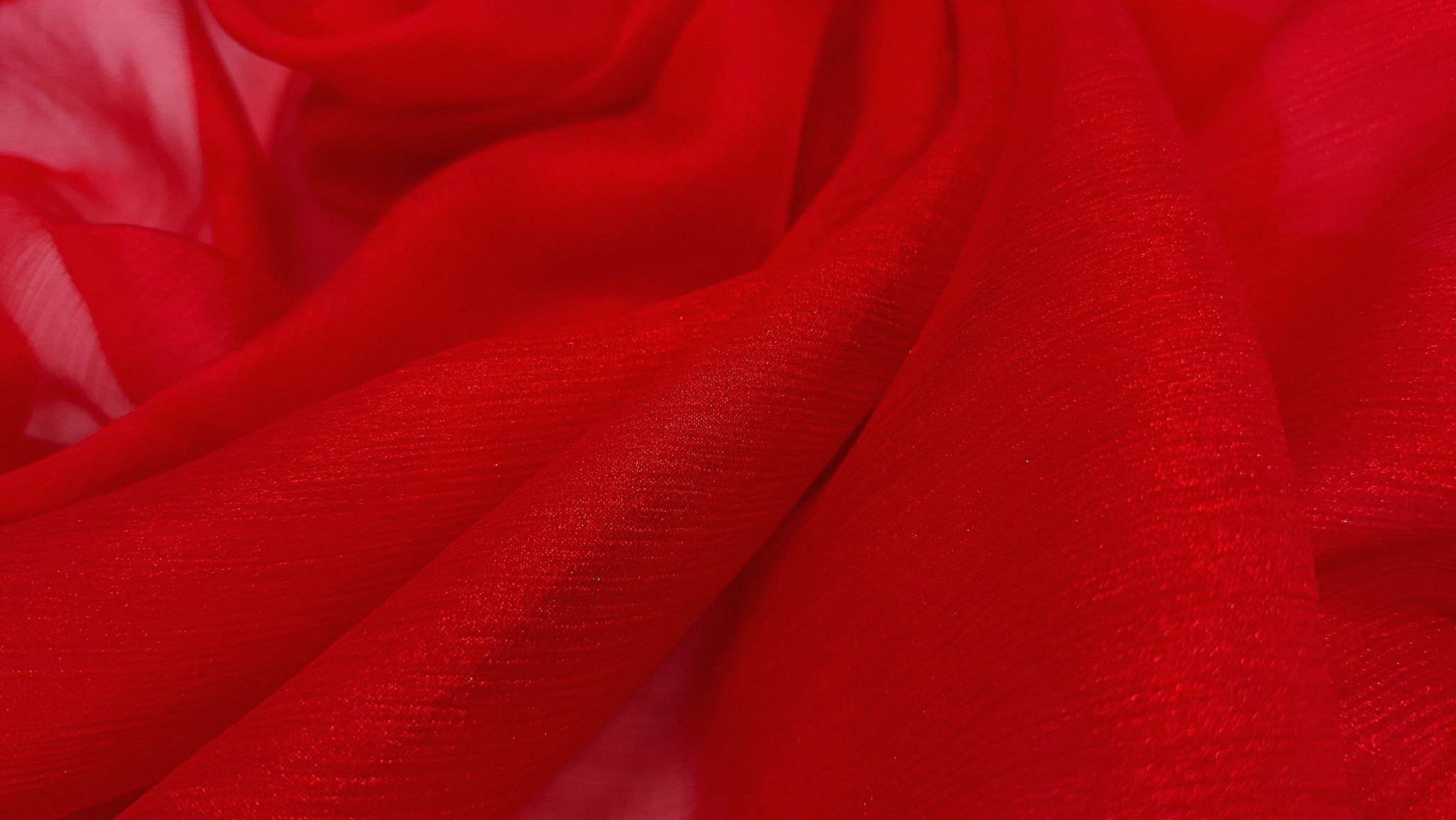 Voal creponat peliculizat bern red Muselina din matase naturala - imagine 3