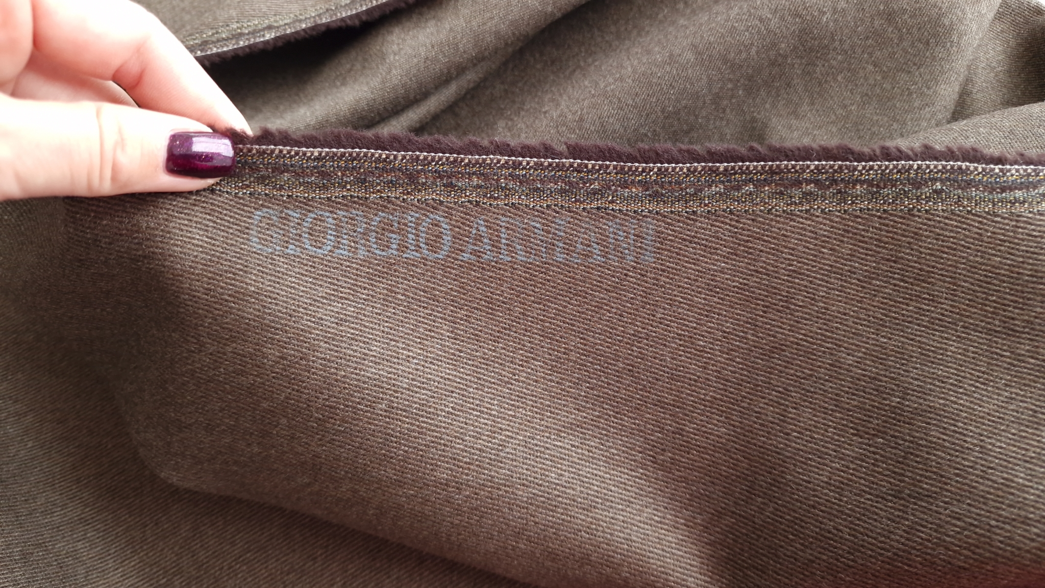 Stofa din lana Giorgio Armani-maro