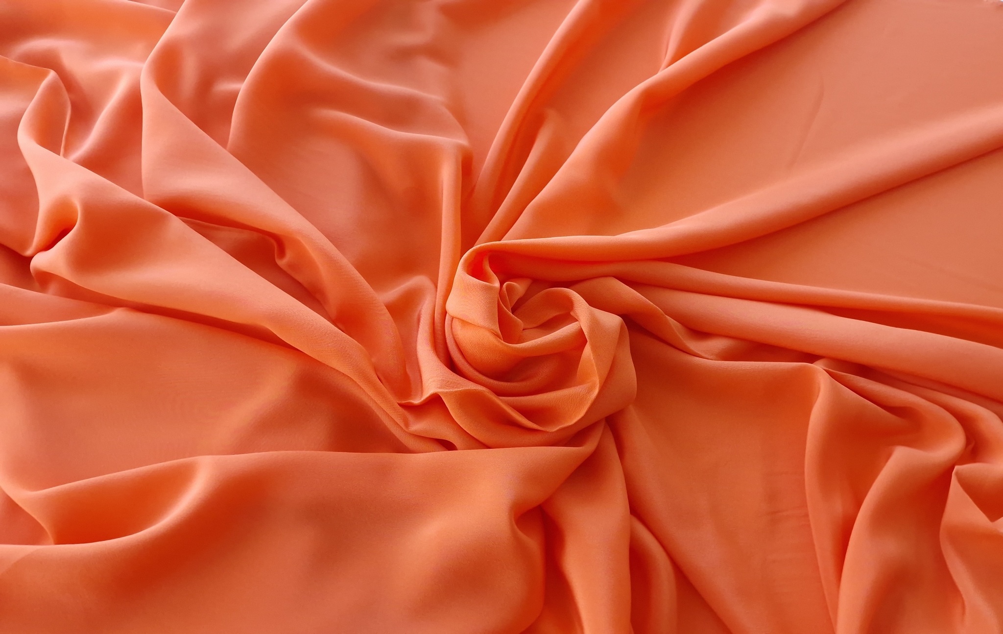 Voal Georgette matase naturala orange - imagine 4