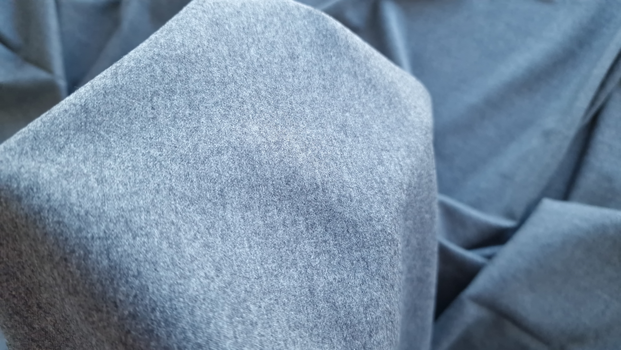 Stofa gri din lana virgina cu elastan - imagine 9