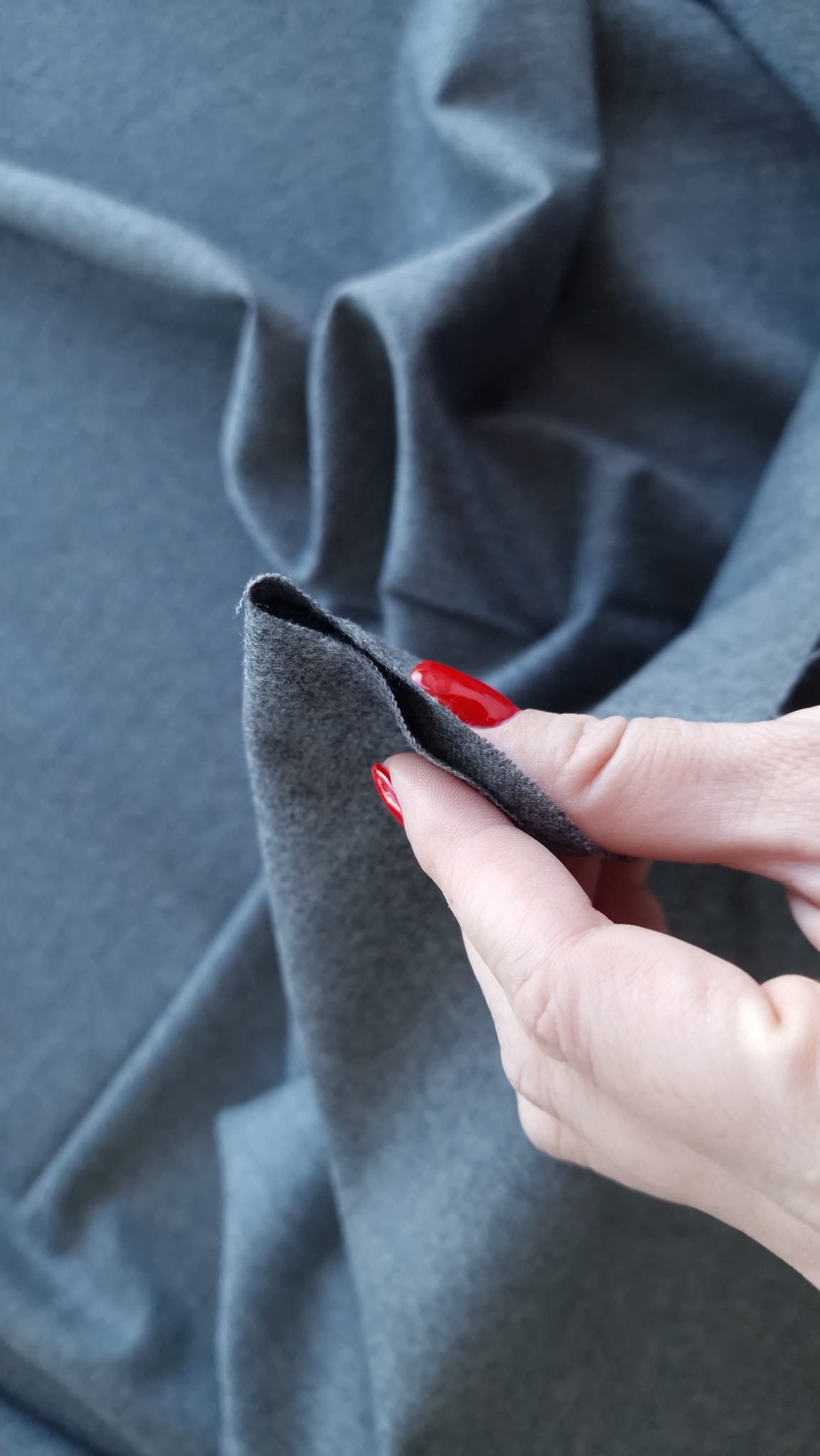 Stofa gri din lana virgina cu elastan - imagine 4