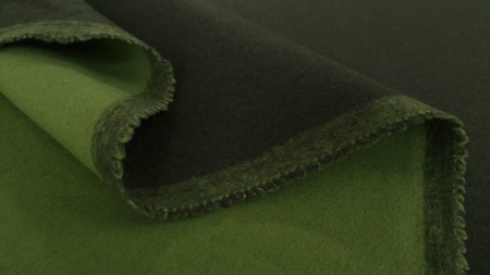 Stofa double face verde crud si kaki