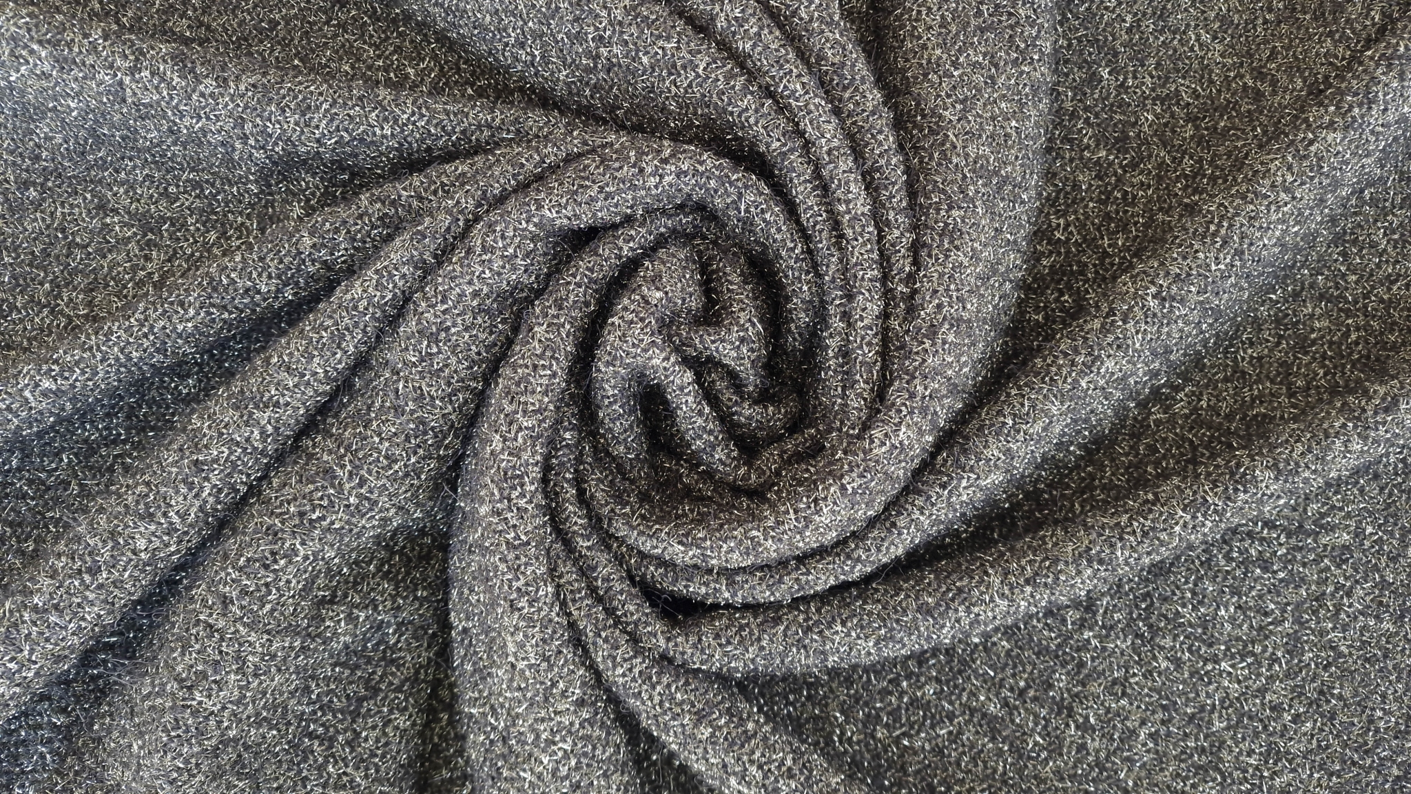 Tesatura gri cu fir metalizat auriu - imagine 6