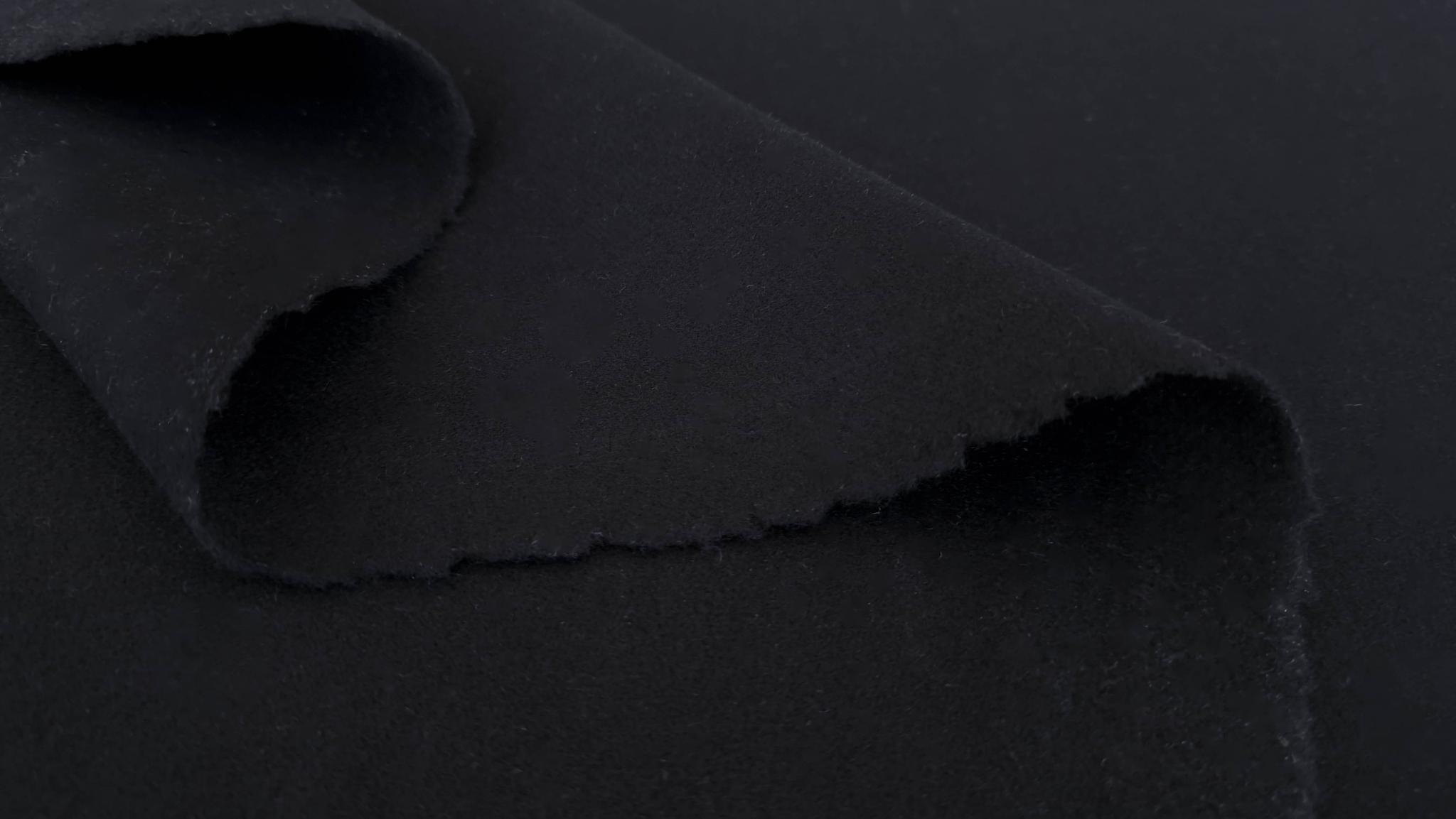 Stofa neagra medie din lana cu casmir - imagine 2