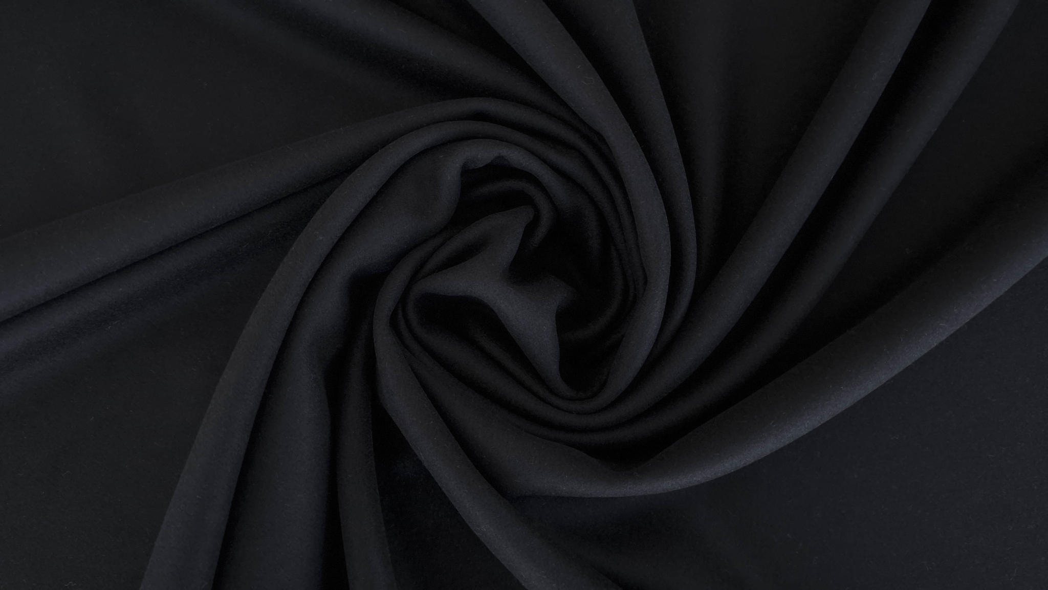 Stofa neagra medie din lana cu casmir - imagine 5