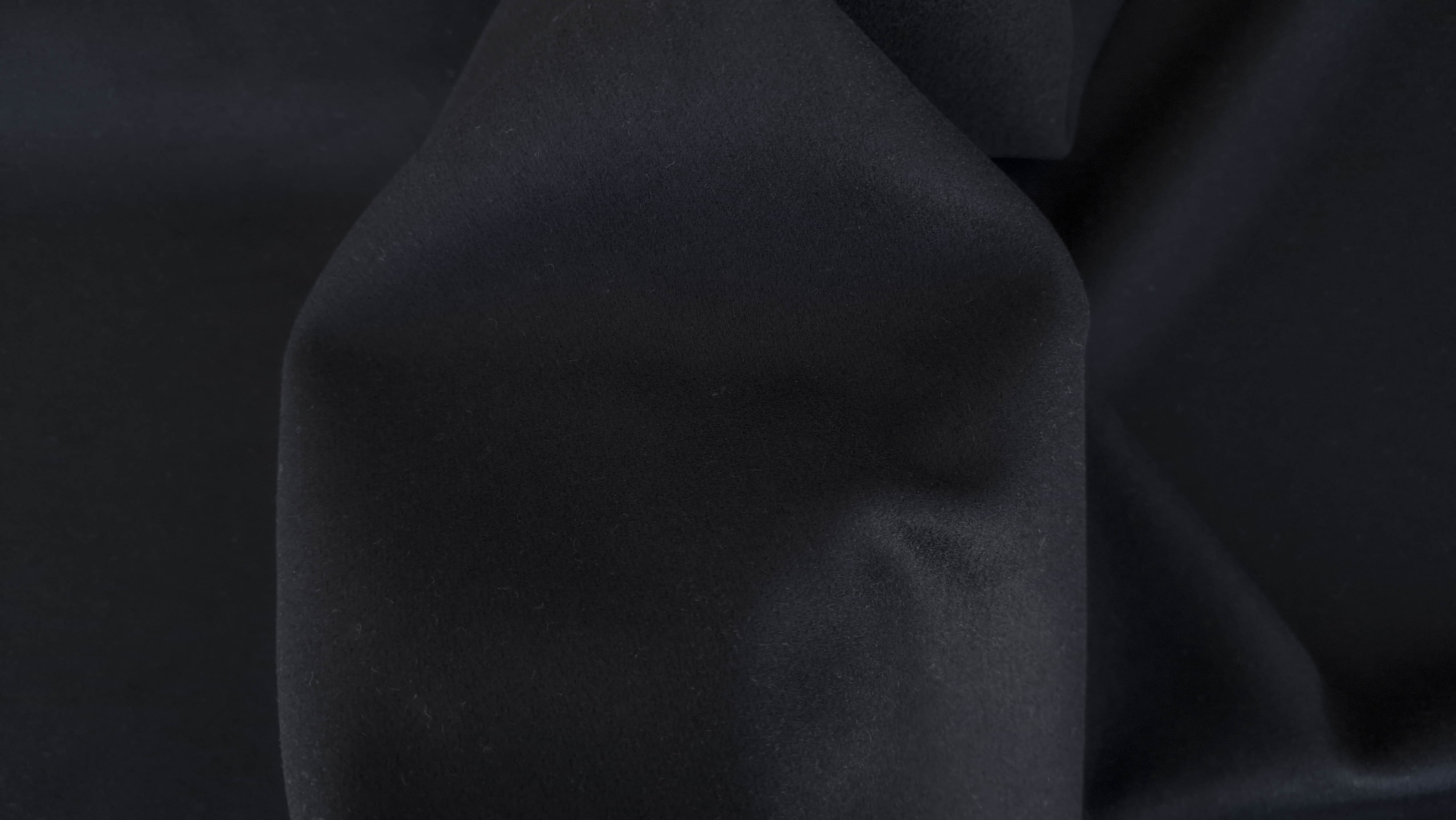 Stofa neagra medie din lana cu casmir - imagine 4