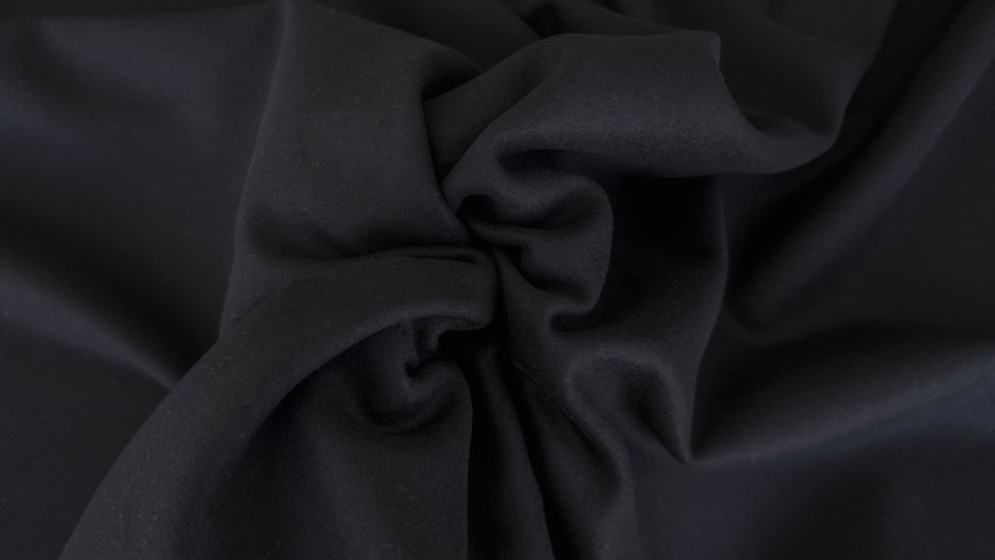 Stofa neagra medie din lana cu casmir - imagine 3