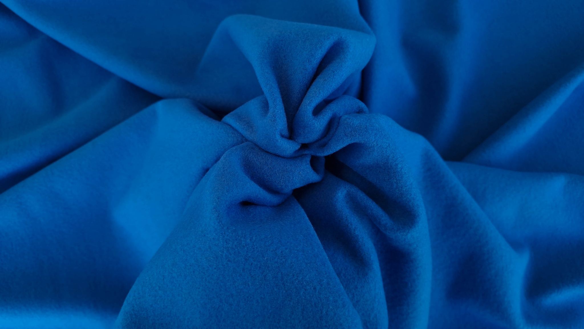 Stofa pentru palton albastru cobalt - imagine 3