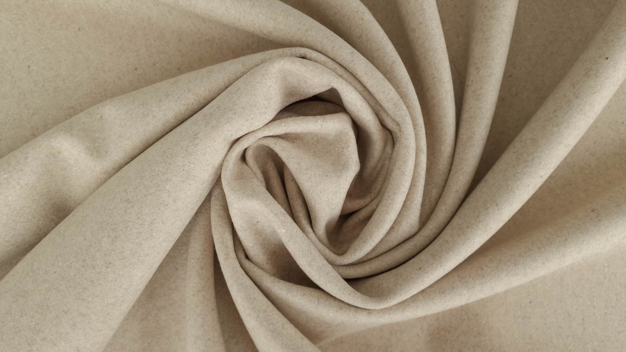 Stofa dubla nude nisipiu cu lana pentru palton - imagine 3