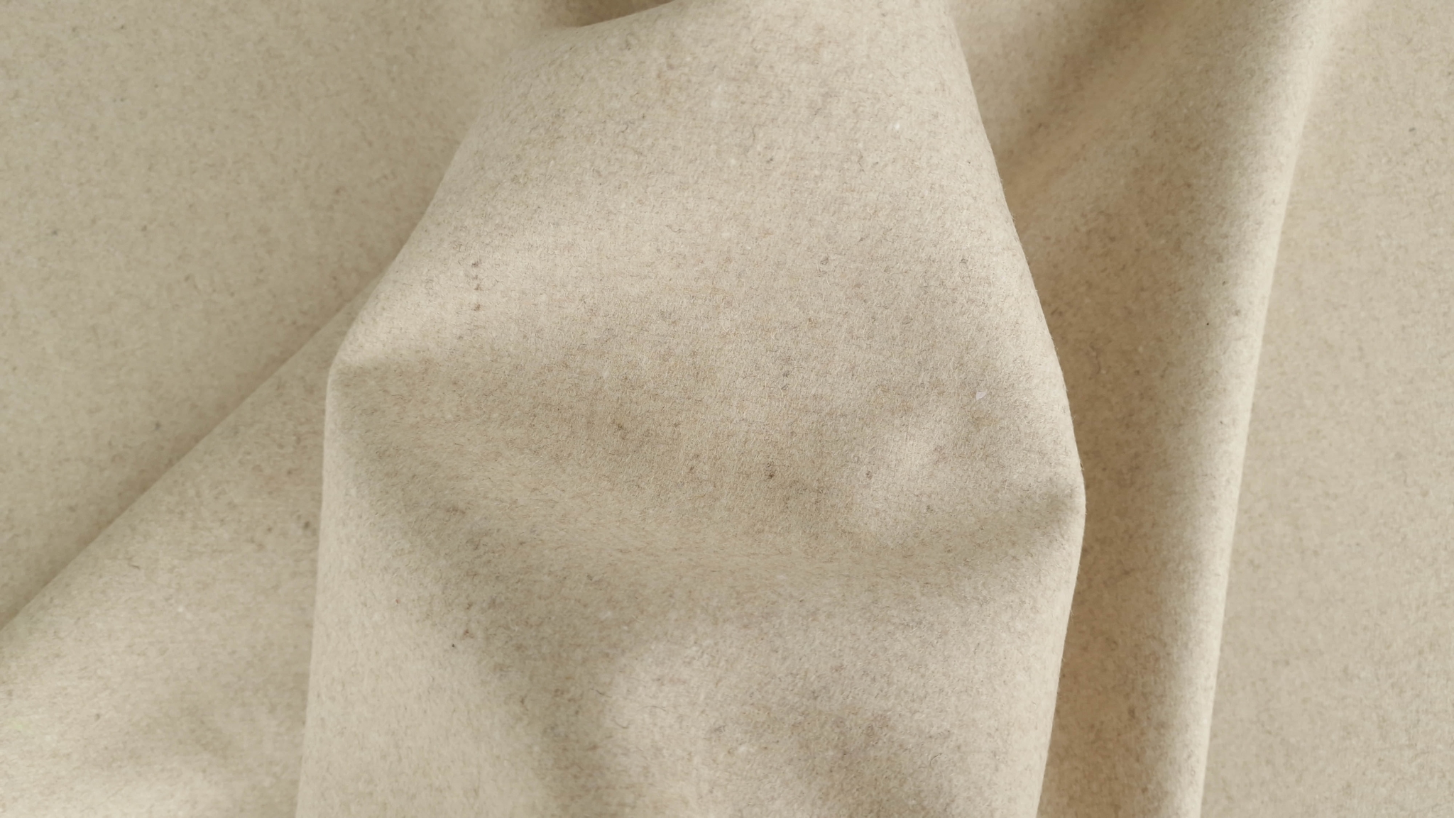 Stofa dubla nude nisipiu cu lana pentru palton - imagine 5