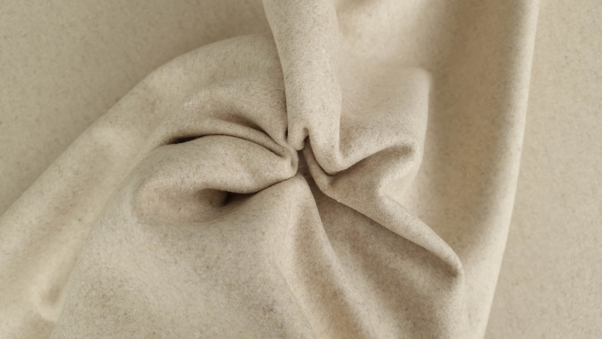 Stofa dubla nude nisipiu cu lana pentru palton - imagine 6