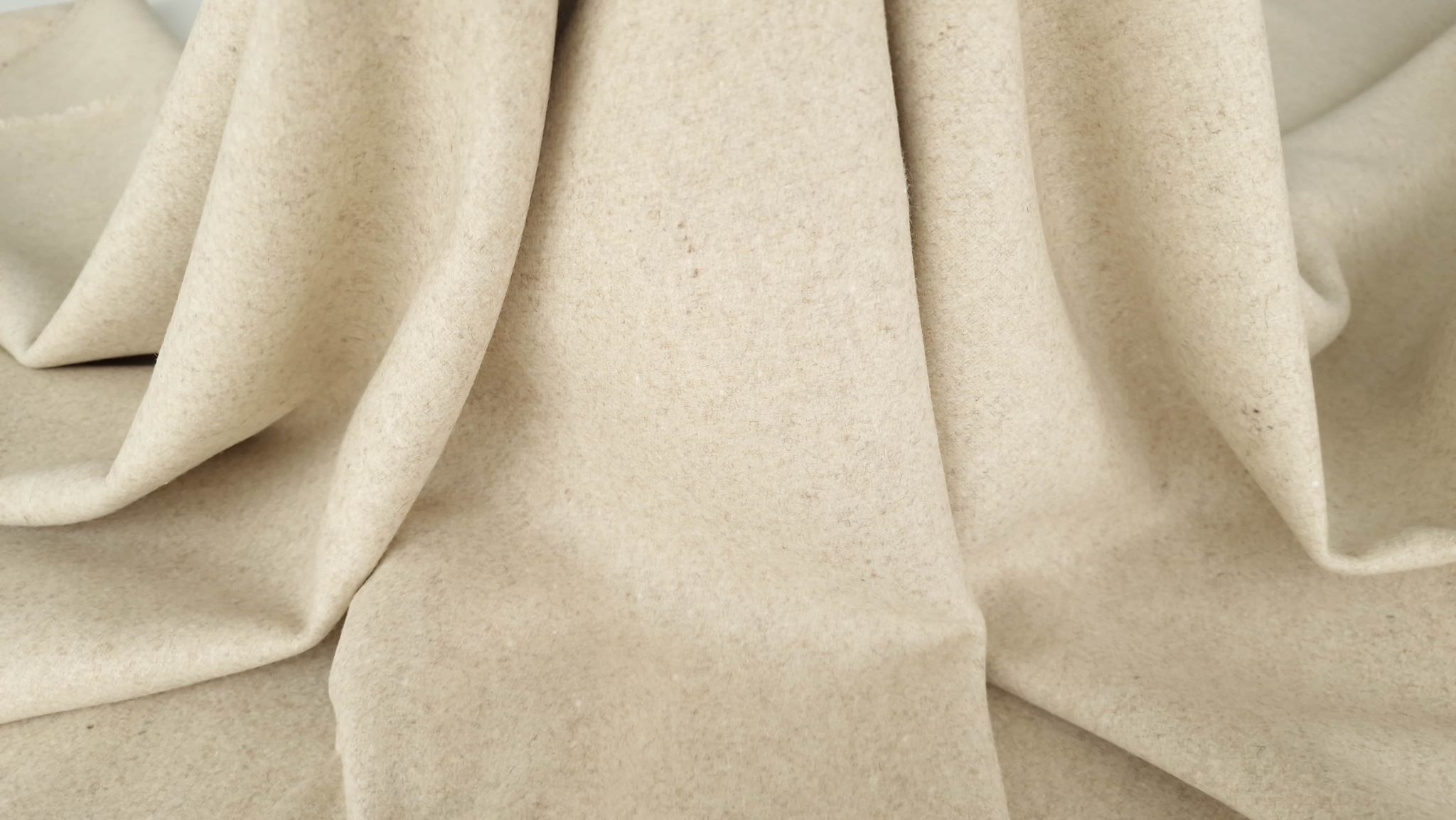Stofa dubla nude nisipiu cu lana pentru palton - imagine 7