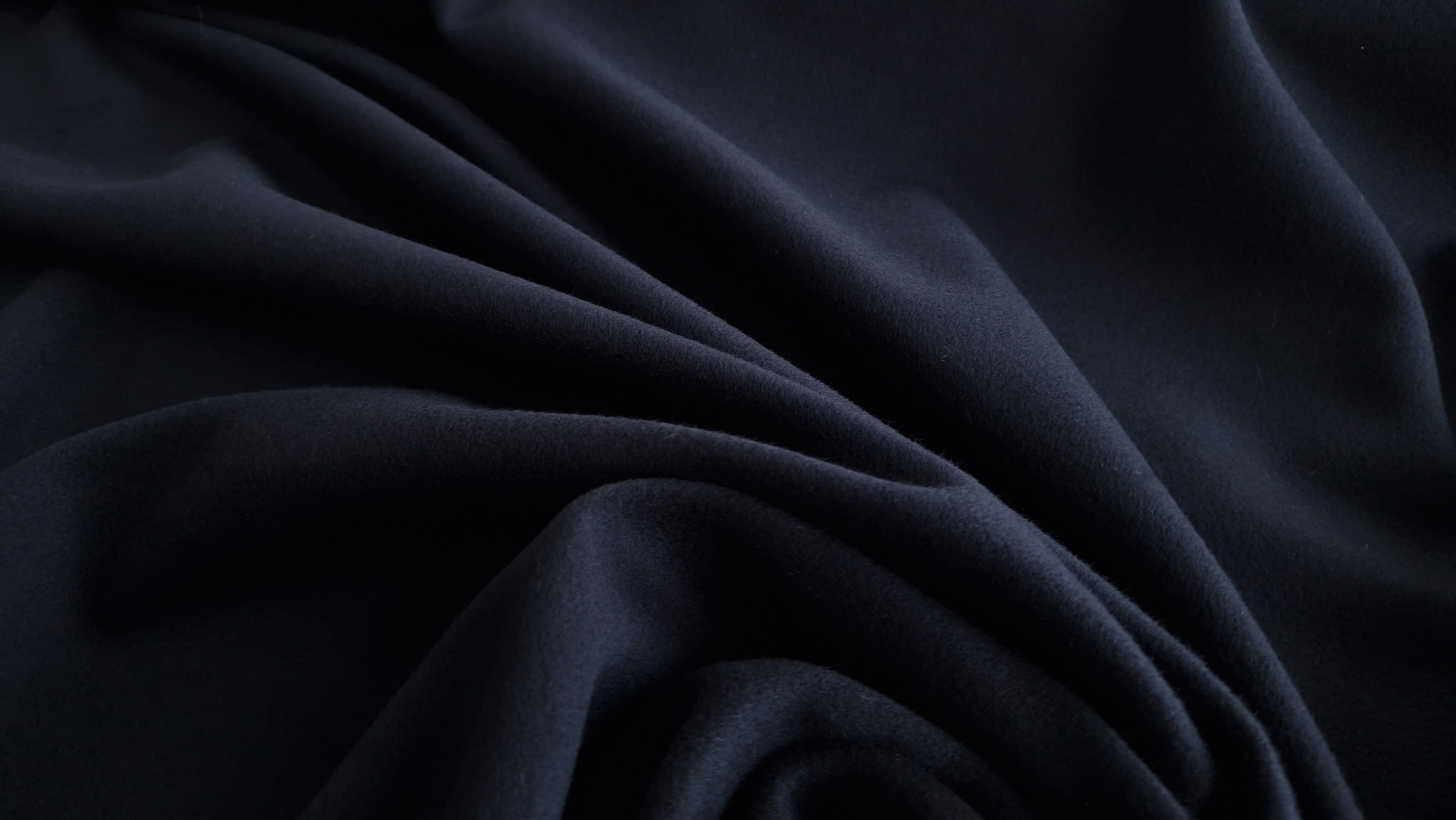 Stofa neagra pentru palton lana si casmir - imagine 3