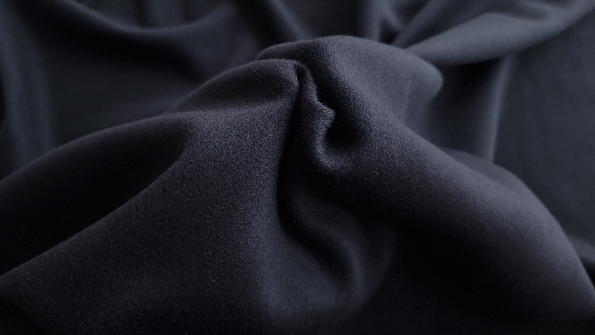 Stofa neagra pentru palton lana si casmir - imagine 5