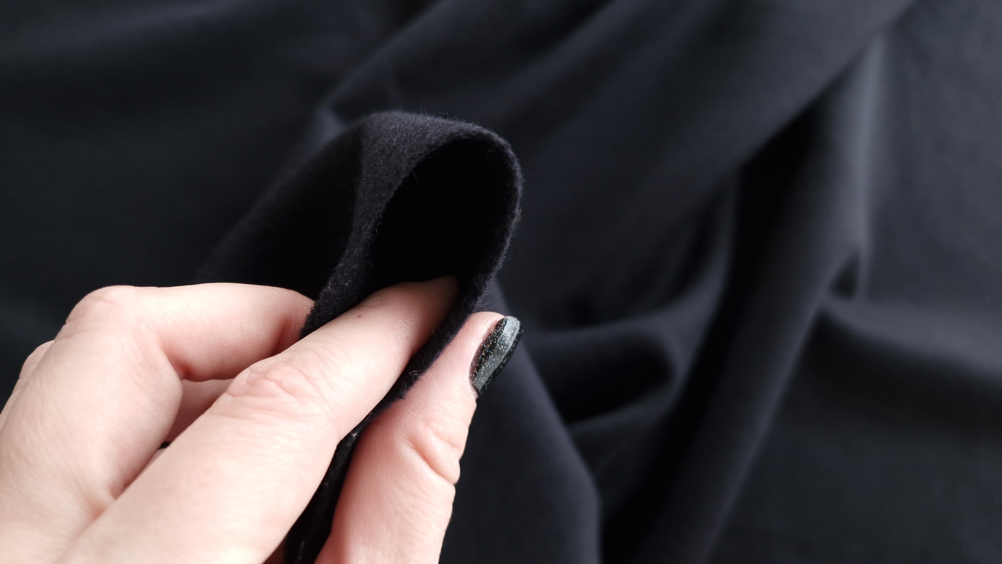 Stofa neagra pentru palton lana si casmir - imagine 6