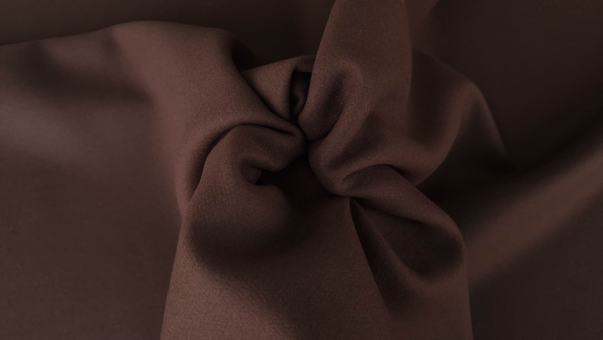 Stofa pentru palton brown din lana si casmir - imagine 5