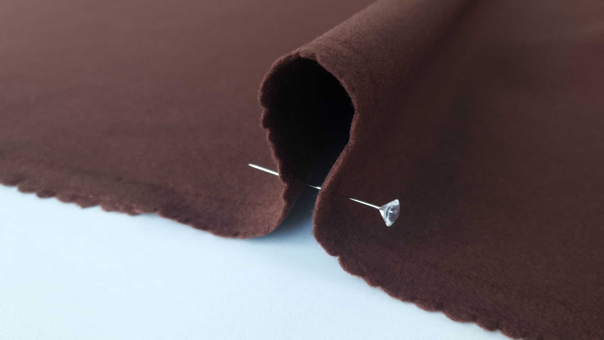 Stofa pentru palton brown din lana si casmir - imagine 2