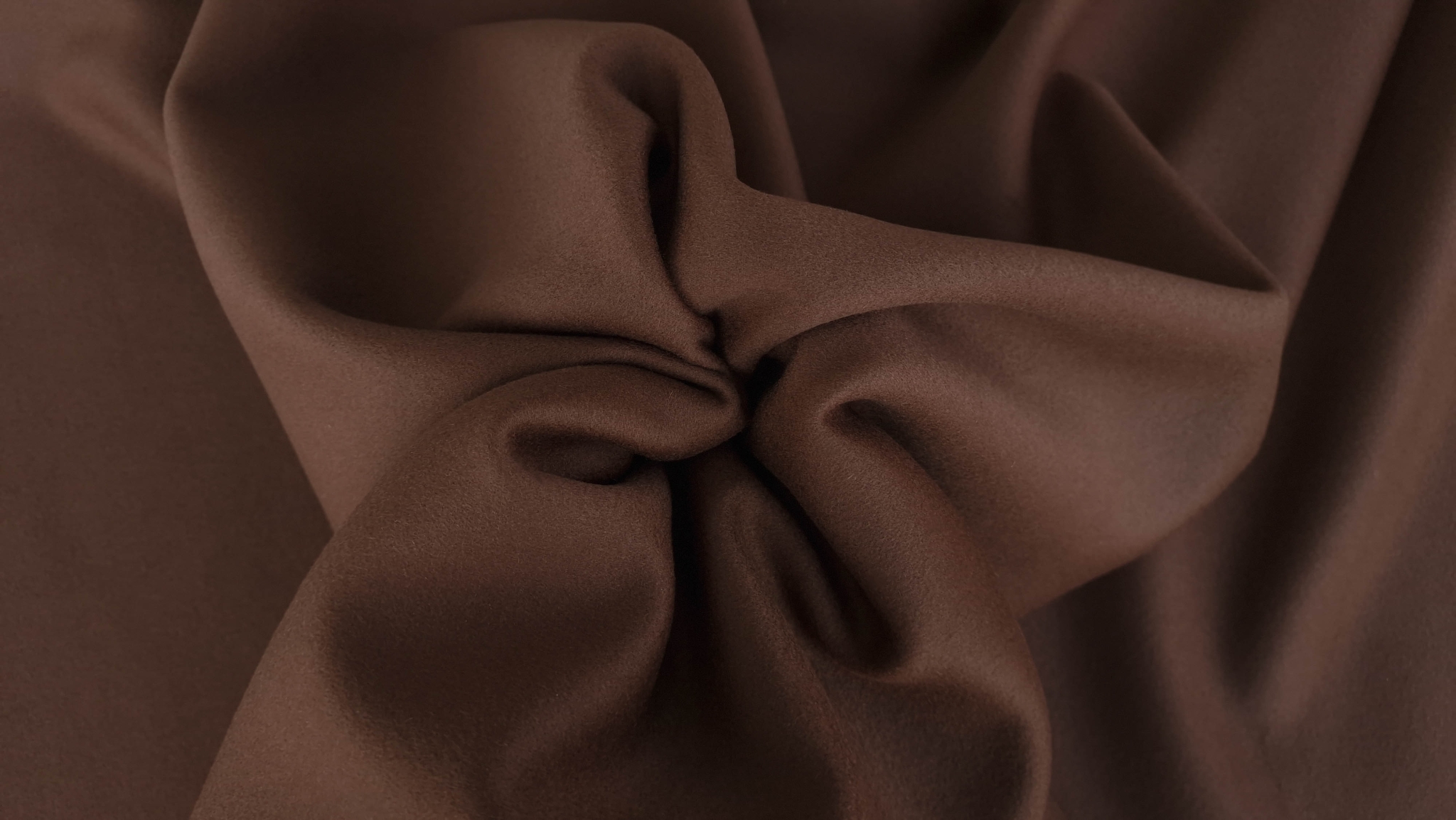 Stofa pentru palton maron din lana si casmir - imagine 4