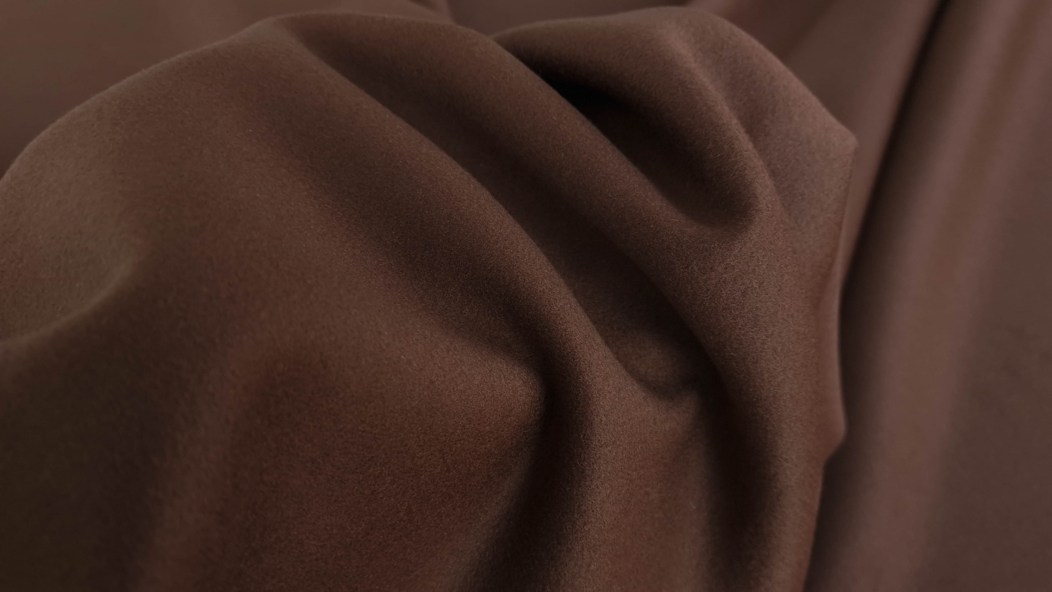 Stofa pentru palton maron din lana si casmir - imagine 2