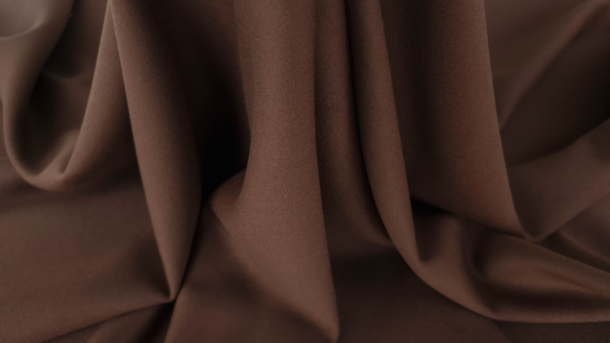 Stofa pentru palton maron din lana si casmir - imagine 7