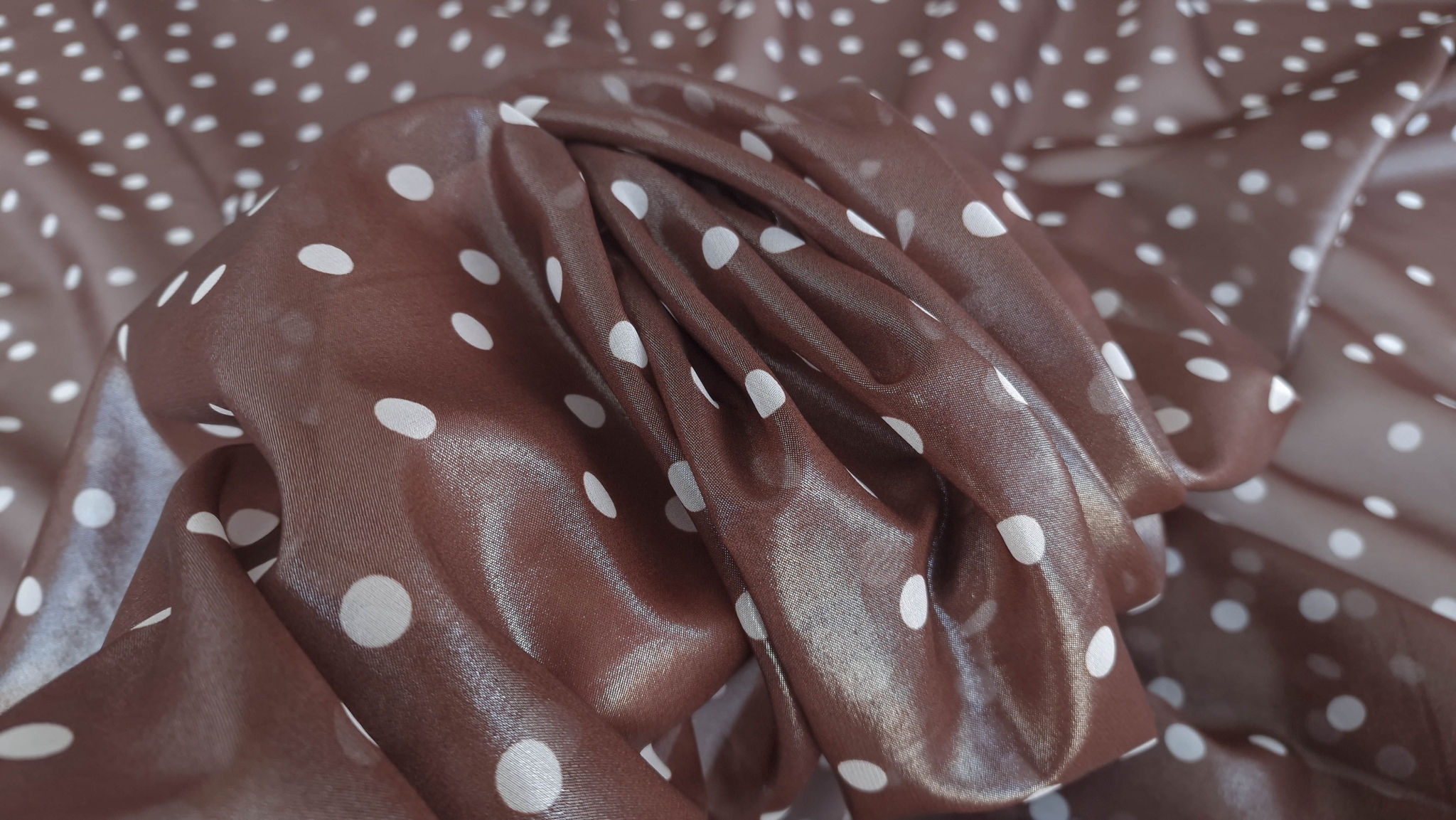 Voal peliculizat din matase naturala brown - imagine 2
