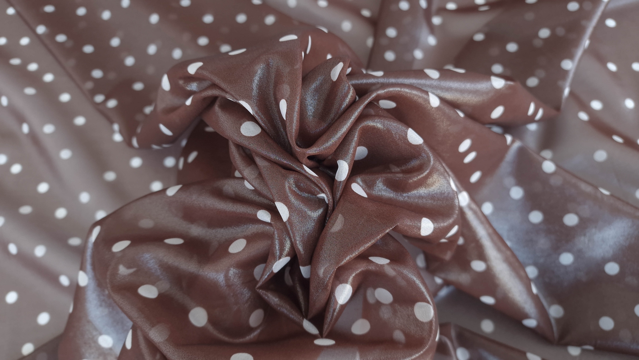 Voal peliculizat din matase naturala brown - imagine 4