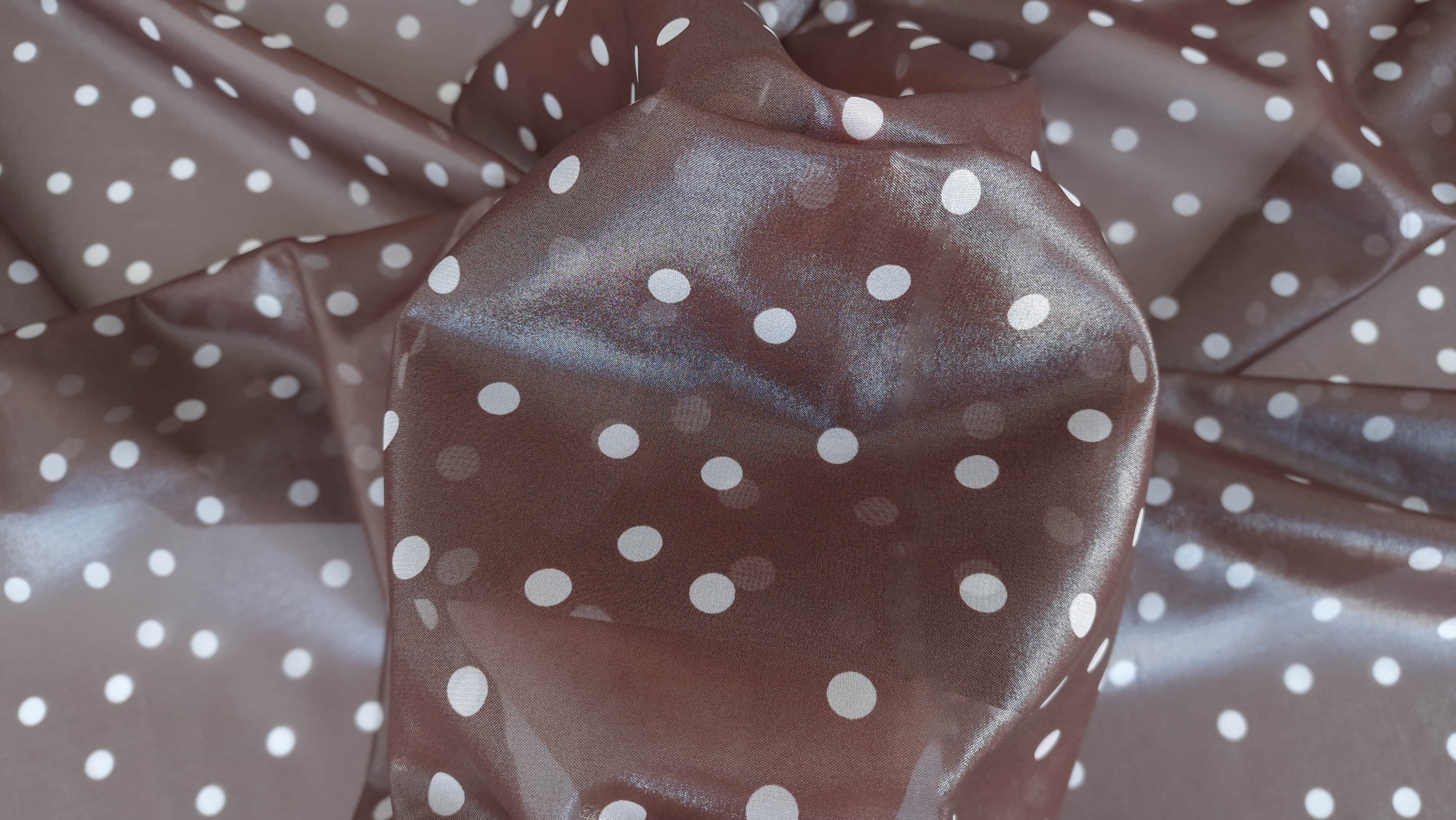 Voal peliculizat din matase naturala brown - imagine 5