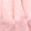 Peach plated silk with ivory polka dots