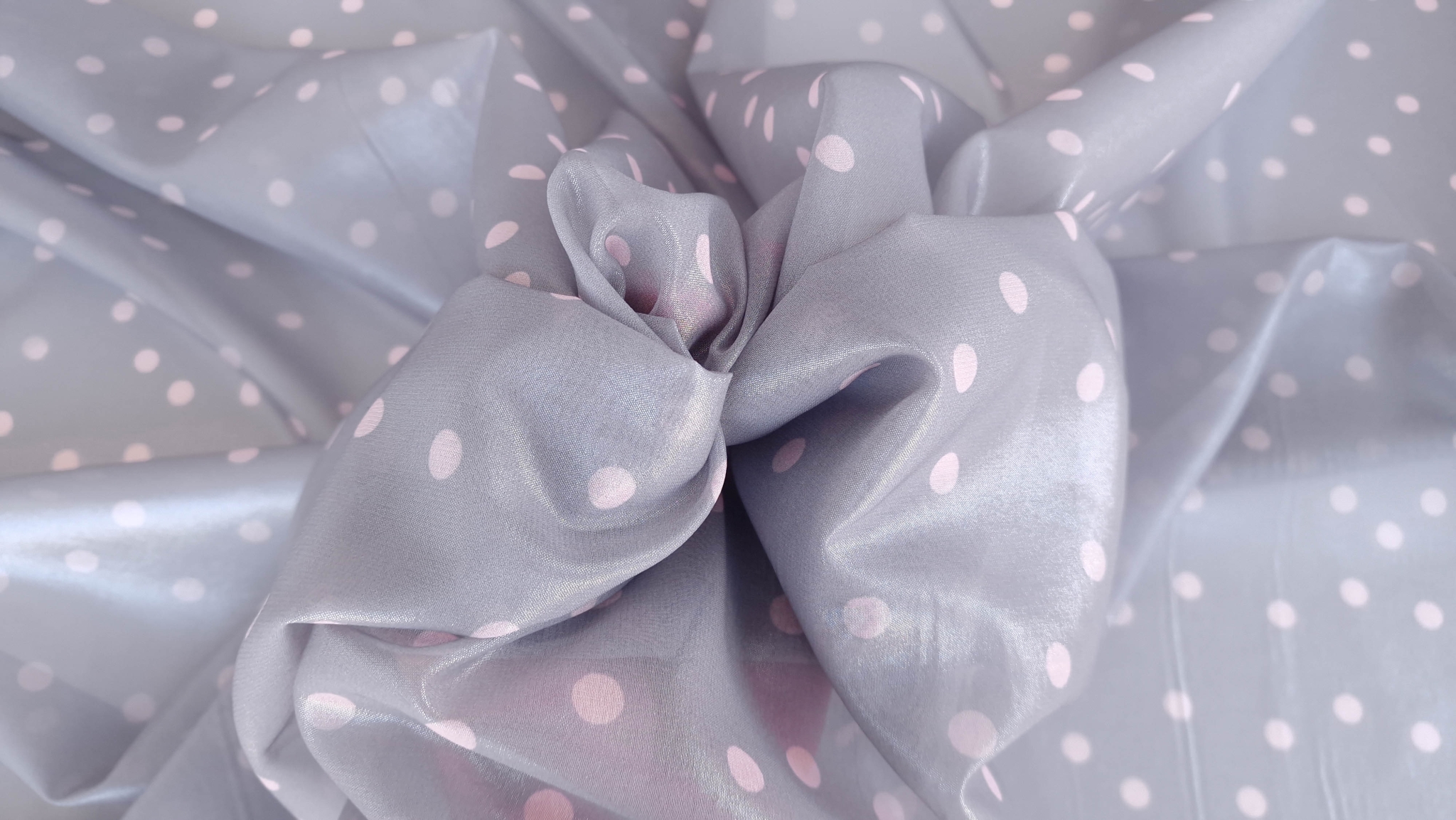 Voal din matase naturala peliculizat gri argintiu - imagine 6