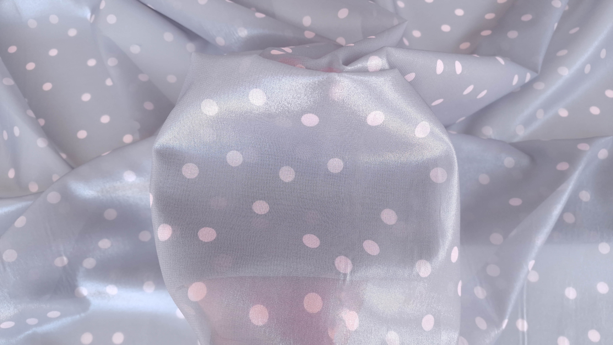 Voal din matase naturala peliculizat gri argintiu - imagine 5