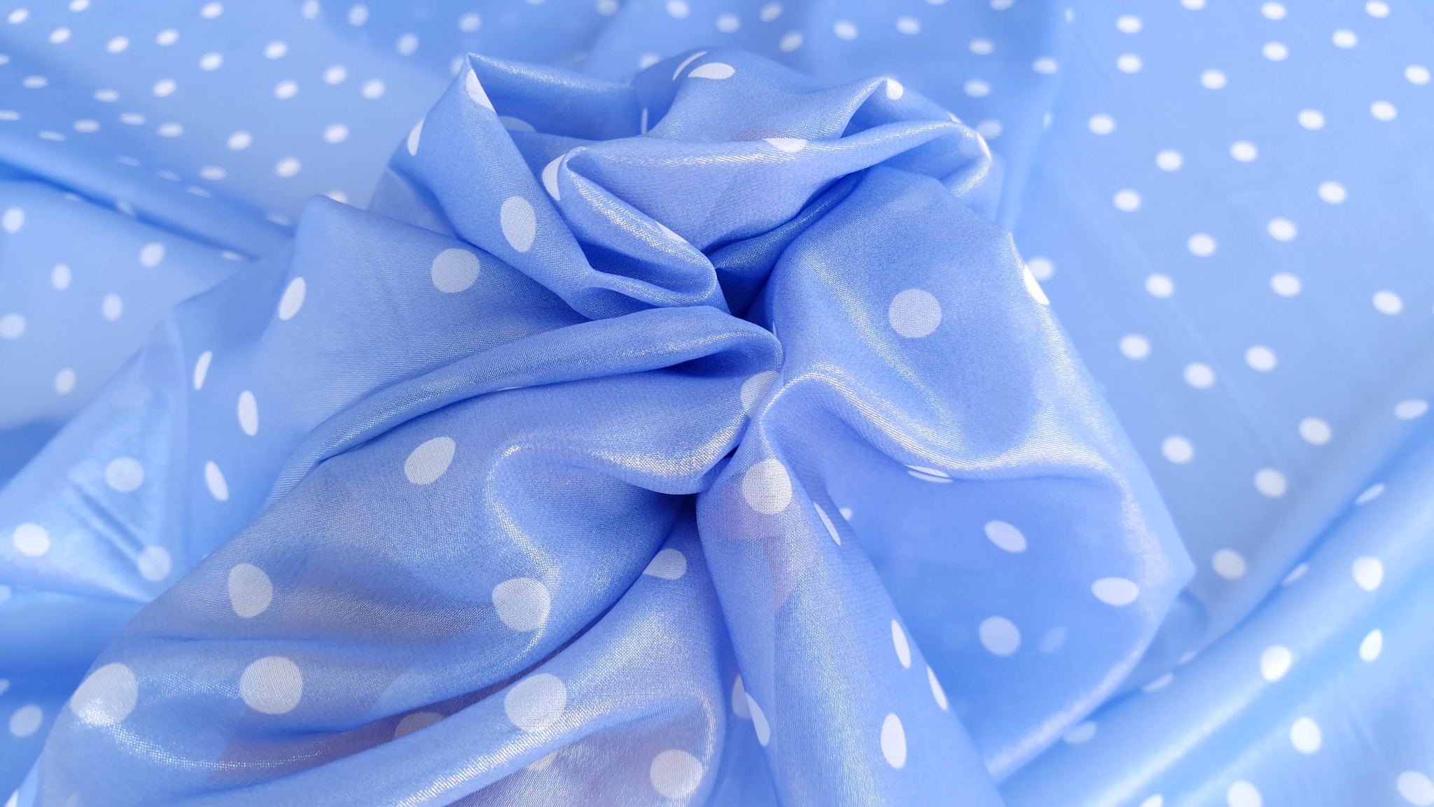 Voal din matase naturala peliculizat bleu - imagine 5