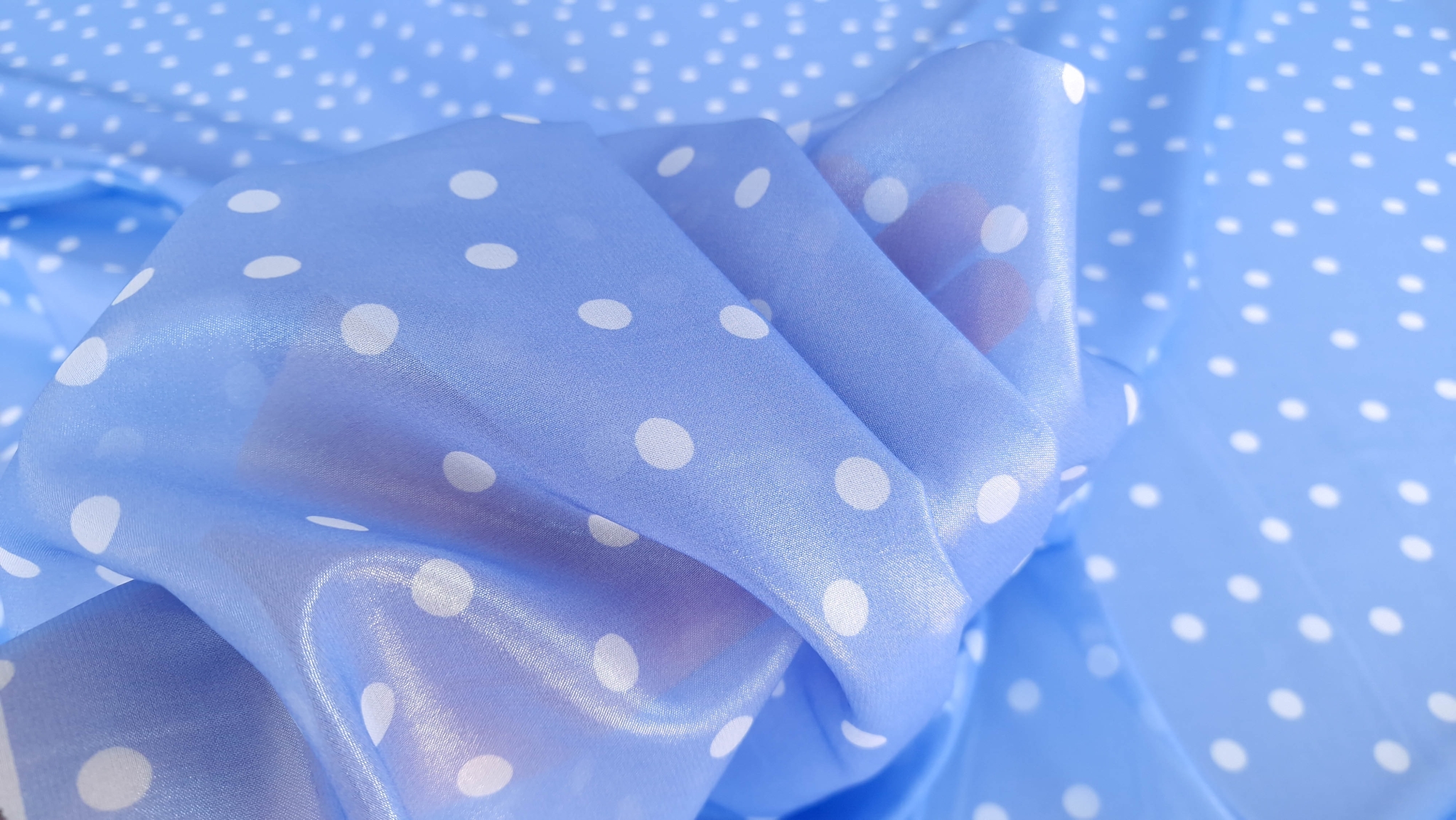 Voal din matase naturala peliculizat bleu - imagine 2