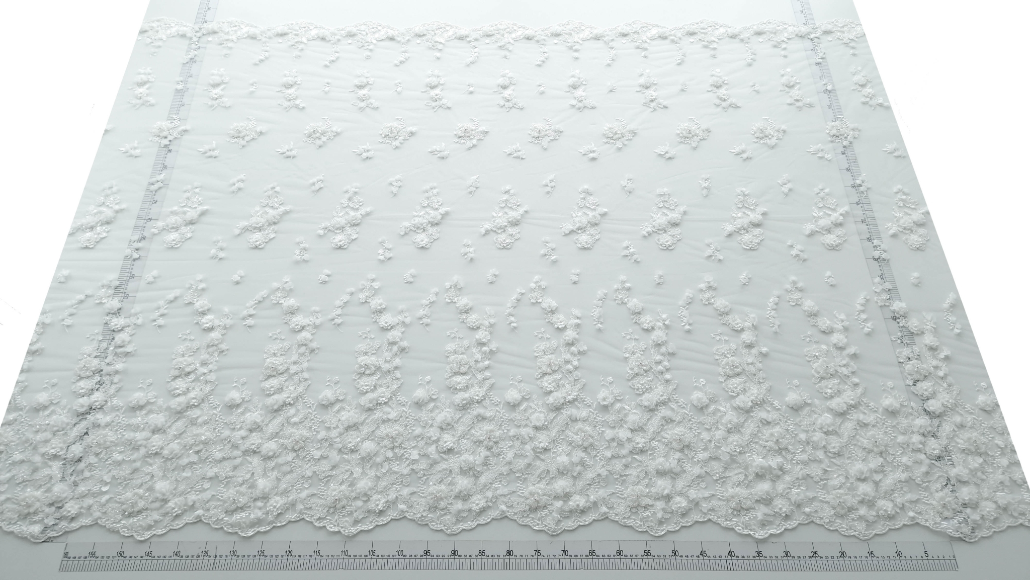 Broderie couture ivory cu flori 3D - imagine 14