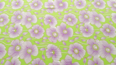 Satin mat din vascoza anemone print