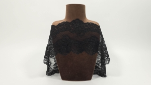 Bordura elastica din dantela frantuzeasca neagra