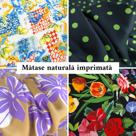 Matase naturala imprimata