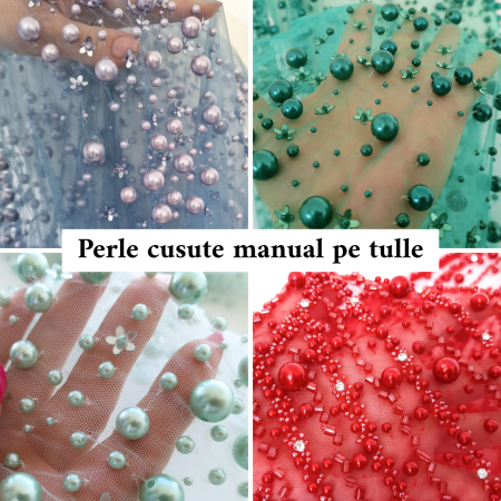Perle pe tulle cusute manual