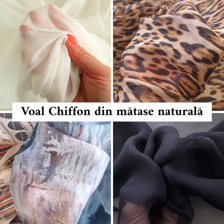 Voal Chiffon din matase naturala
