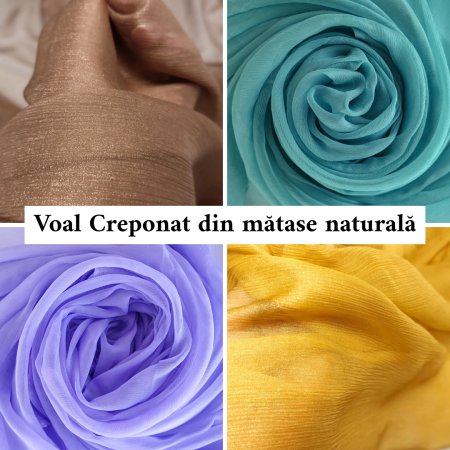 Voal creponat din matase naturala