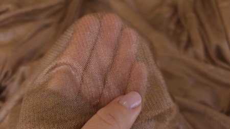 tulle peliculizat din matase naturala caramel EVELIN TEXTILE (6)