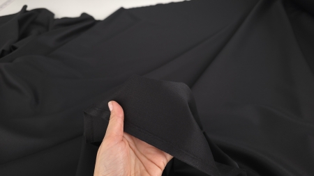 Stofă neagră gabardine premium din lână și cașmir evelin textile (3)