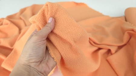 Stofiță portocalie din lână tip Bouclé evelin textile (2)