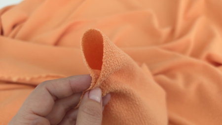 Stofiță portocalie din lână tip Bouclé evelin textile (7)