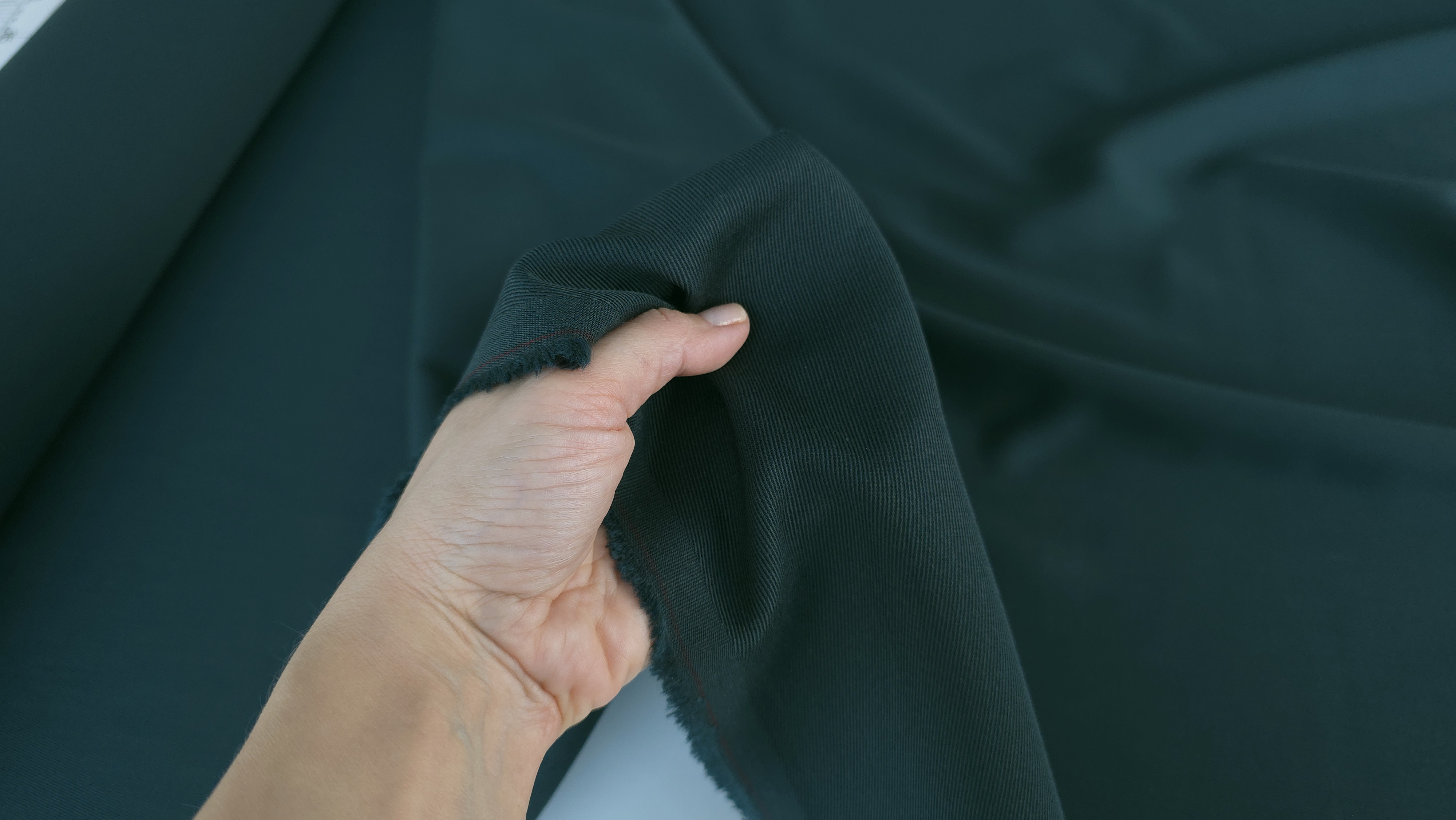 stofa verde petrol gabardina din lana evelin textile (8)