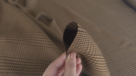 stofita maro caramel din bumbac cu carouri evelin textile (3)