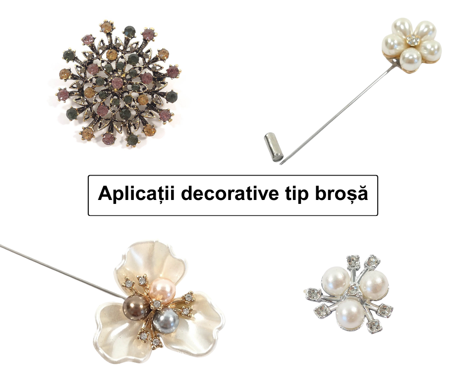 Aplicații decorative tip broșă Evelin Textile