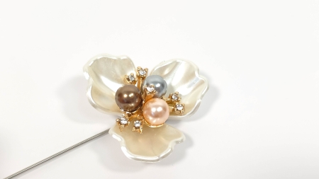 brosa decorativa floare ivoire cu perle multicolore evelin textile (9)