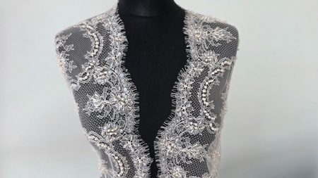 6 materiale textile metraj dantela din bumbac peach pentru rochie de seara magazin materiale textile la metru pentru tinute elegante dantela franzuteasca accesorizata piersica