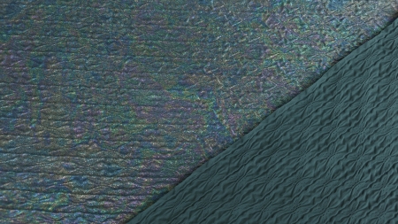 Detaliu față și dos suprafață holografică și revers creponat mat